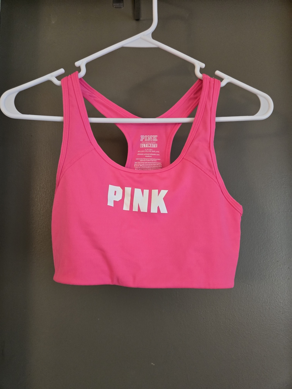 PINK Victoria's Secret Bright Pink Ultimate Racerback Sports Bra